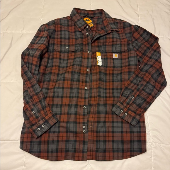 Carhartt Other - Carhartt brown & orange flannel shirt